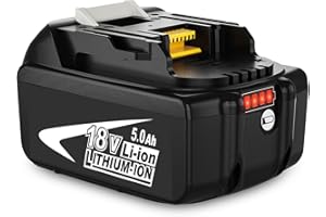 Goodexo 5000mAh / 5.0Ah BL1850B Batterie pour Makita 18V Batterie BL1850 BL1820 BL1830 BL1860 BL1860B BL1840 BL1840B BL1845 BL1835 BL1815 LXT-400 avec Outil Electrique à Batterie LED
