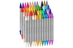 ARTISTRO 48 Acrylic Paint Pens – Dual Tip (Brush & Fine) Markers, Multicolor for Fabric, Canvas, Rock, Glass, Wood & Paper – Great DIY & Gift for Kids, Teens - Art Set