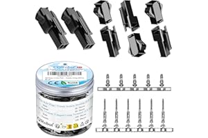 CQRobot JST SM 2,5 mm Paso 2-Pines Conector IC Macho Enchufe, Hembra Receptáculo Carcasa y Macho/Hembra T Forma Engarce Terminal. 50 Juegos / 300 Piezas Cable a Cable Adaptador Cable Componentes.