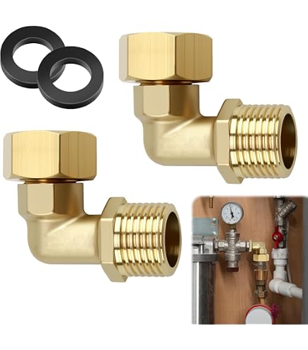 ERGAOBOY 5x Raccords Coudés Laiton 1/4 BSP Femelle-mâle 90° - Connecteurs De Tuyau Antirouille - Pour Air/eau (0-1 MPA, -50 à 120°C)