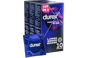 Durex PERFECT GLISS – 30 preservativos extra lubricados de silicona – Juego de 3 x 10 unidades