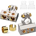 Coocicyi Battery Terminals, 0/4/8/10 Battery Terminal Connectors 1 pair with Covers and Shims for Auto, Audio, Marine, and Boat Modifications