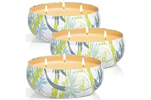 KEARLGMBH Citronella Candle Outdoor, 3 Wicks 36oz Garden Citronella Candles Gift Set, 240-300 Hour Burn Natural Soy Wax Candle for Outdoors, Indoors, Home, Garden, Patio, Camping