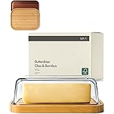KIVY Butterdose Glas mit luftdichtem Deckel für streichzarte Butter - BPA Frei - Butterdosen - Butter dish - Butterschale mit