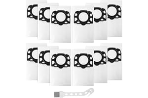 ACOMTUO 12 Vacuum Cleaner Bags for Kärcher WD4/WD5/WD6/WD5P/WD6P/MV4/MV5/MV6, for Kärcher 2.863-006.0, for Replacement Vacuum Cleaner Bags KFI 487, with 1 Brush