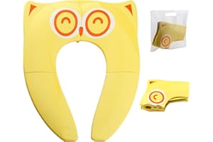 UPGRADE Gimars Riduttore WC per Bambini/Sedile Antiscivolo Portatile per Water Vasino Pieghevole da Viaggio Riutilizzabile per Bambini da Vacanze con Borsa da Trasporto, Giallo