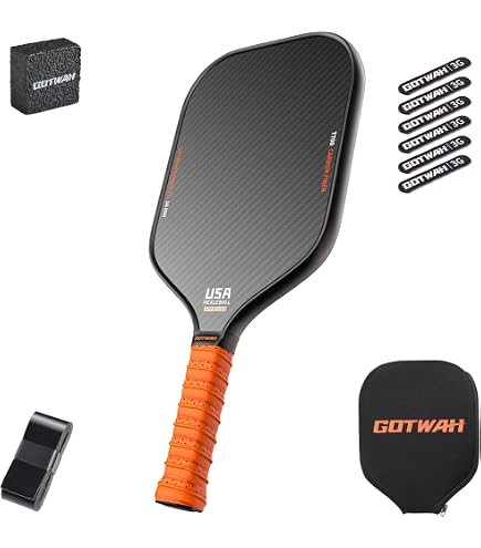 Set Pickleball GoldFit - 2 Racchette In Fibra Di Carbonio, 4 Palline E Borsa - Leggere, Antiscivolo, Per Principianti Ed Esperti
