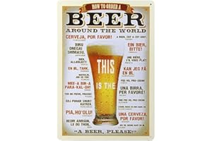 ROSENICE Bière Affiche Poster Plaque en Metal Vintage Décoration Murale