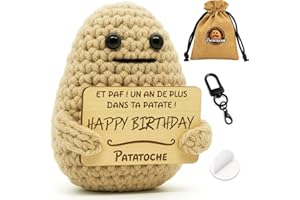 Patatoche® Positive Patate Connectée avec Message Rigolo - Idée Cadeau Femme et Homme : Anniversaire, collègue, Noël, Saint-Valentin | Objet Insolite pour Bureau, Maison, déco