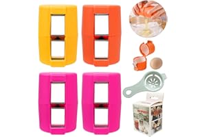 EAEVKPI 4 Pezzi Apri Uova Guscio, Rompi Guscio Uova, Attrezzo Per Rompere Le Uova, Apri Guscio Uovos Con cucchiaio separatore di tuorli, Strumento per Tagliare le Uova Portatile per la casa e il ristorante