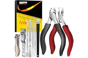 BFYLIN Profi Fußnagel Nagelzange, Super Scharf Nagelzange für Dicke & Eingewachsene starke Fußnägel, Edelstahl Pediküre Fusspflege Nagelknipser,9 Stück Set Nagelschere mit Nagelfeile