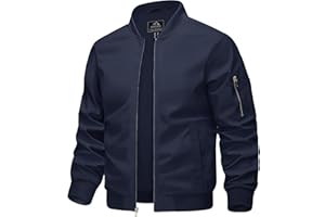 KEFITEVD Hommes Printemps Eté Blouson de Sport Golf Décontractée Léger Baseball Piste Vestes Bomber Manteaux avec Poches Polyester
