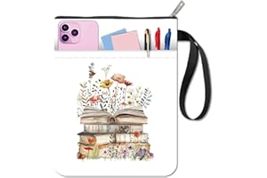 CRASPIRE Book Sleeve Book Covers for Paperbacks 11 X 8.7 Inch Double Sided Books Cloth Zipper Front Pocket Washable Fabric Holder Case Protector Pouch for Textbooks Notebooks Readers Themed Gifts