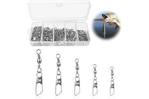 LOBVABA 100 Piezas Barril de Pesca Giratorio, Conectadores Emerillones, Cambio Rápido Emerillones de Pesca, Giratorio de Pesca, Emerillones para Pesca, Chasquido Conectadores Emerillones, Accesorios de Pesca