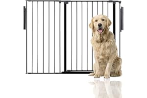 Bettacare Premium Extra Tall Multi Panel Flexible Dog Barrier, up to 128cm Wide, Black, 105cm Tall, Dog Barrier for Pets Dogs and Puppy, Puppy Barrier suitable for Indoor and Outdoor use