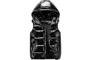 AIEOE Enfants Doudoune sans Manche Doudoune Gilet à Capuche Manteaux sans Manches Fille Garçon Vêtements d'automne et d'hiver Léger Chaud Imperméable 4-14 Ans