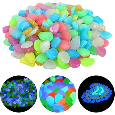 Lange Gloeiende Uur Mix Kleur Glow In De Donkere Lichtgevende Plastic Kiezelsten