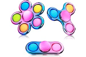 Scione Set med 3 Fidget Spinner Pop, Tryckbubbel Fidget Spinner, Sensorisk Leksak mot Stress för Barn med ADHD, Ångest och Avslappning
