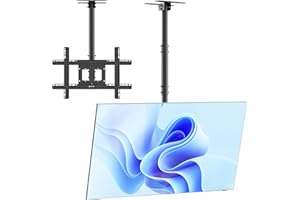 ‎ONKRON ONKRON N1L uchwyt sufitowy do telewizora, 32 – 80 cali, wysuwany 717 – 1584 mm, do płaskich i zakrzywionych LED, LCD, QLED, OLED, obrotowy, pochylany, VESA, czarny