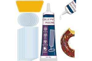 PAISTELY Kit Réparation Piscine, Haute Résistance Kits Entretien Spa, Durable, Kit Réparation Spa Gonflable, Étanche et Transparent, Pour Matelas Pneumatiques, Matériaux en EVA, Structures Gonflables (60ml)