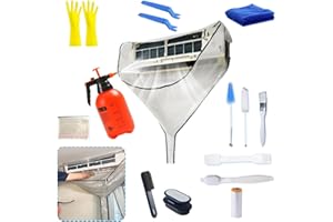 ZSPLIT-MAIR Kit di pulizia mini split tutto in uno con spruzzatore a pressione - Sacchetto di pulizia mini split riutilizzabile a prova di perdite, 16 pezzi di utensili per la manutenzione (Blanco)