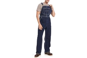 HISEA Herren Denim Latzhose, Herren Overalls Arbeitskleidung mit verstellbaren Trägern und praktischen Werkzeugtaschen