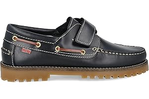 PAYMA - Herren Damen Kinder Bootsschuhe Sport aus Leder. Verschluss mit DREI Ösen. Freizeitlederschuhe. Gummisohle. Große Größen 46 47. Braun, Schwarz, Marine und Klettverschluss