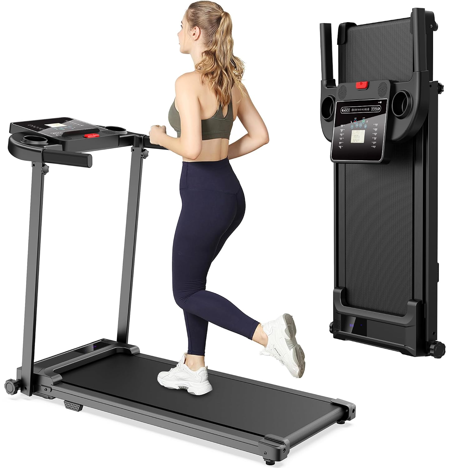 Tapis Roulant Elettrico Salvaspazio Pieghevole - Economico Tapirulan da Casa Walking Pad 10 km/h Portatile Treadmill Professionale Tappeto per Camminare Con Display LCD 12 Programmi