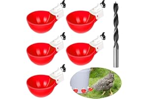 PLSMUPN 5 Pièce Abreuvoirs Automatiques Kit DIY Abreuvoir Poules Abreuvoir Poule avec scie à Trou de pour Poussins Canards Oies Dindes ou Lapins