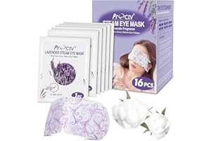 ProCIV 16 Packs Steam Eye Mask Heated Eye Mask Warming Eye Mask Self Heating Mask for Dry Eyes,Fatigue Disposable,Moist Hot Eye Mask,Travel Essentials,Sleep Gift Set for Women/Men/Mum/Dad(Lavender)
