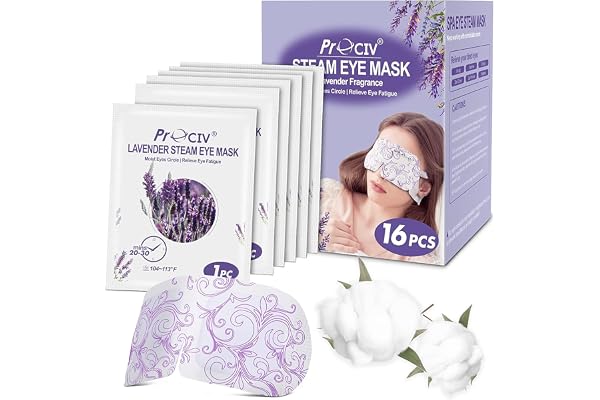 16 paquets de masque pour les yeux à la vapeur pour les yeux secs fatigue de sommeil cernes gonflés auto-chauffant compresse chaude masque pour les yeux jetable (lavande)
