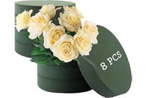 DAJAVE 8 pezzi Spugna per Fiori, Spugna per Fiori Rotonda 20 X4 cm, Pasta per fiori rotonda, Blocco Spugna Floreale Rotondi, Cilindro Spugna Floreali per fiori freschi, matrimoni, compleanni, giardino