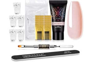 RSTYLE Kit Gel de Extensión de Uñas Acrilicas, 30g Poly Builder Esmaltes Semipermanentes para Profesionales, Art Nude