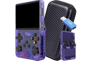 SVP FORMATS SVP Game - R36S Consola Retro Portatil PS1, n64, nDS, SuperN, GameB, Arcade, Atari, GBA, PSP Consola Portatil 40.000 Juegos Emulador Retro, Game Console, Videojuegos (Morado 128 GB + Estuche + USB)