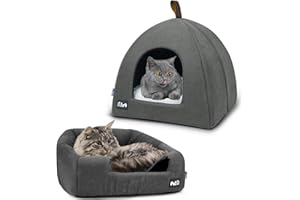 BSSOWE Haustier Schlafsack Indoor, Katzenhöhle für Katzen, Weiches Plüsch Warm Winter Haustierbett, Warm Pet Nest für Kleine bis Mittlere Größe Katzen (S, Grau)