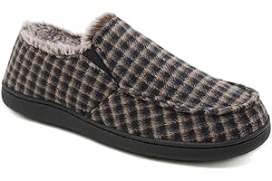SMajong Comodo Pantofole da Uomo Invernali Chiuse Scarpe da Casa Caldo Pantofole a Mocassino Peluche Ciabatte da Interno a Esterno Gr.40-46