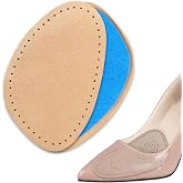 Foottab Shoe Size Reduction Pad, Leather Front Half Insoles, Stiletto Anti-Slip Shoe Insoles, 1 Pair (36-40, Natural)