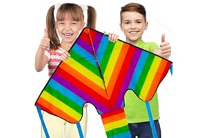 SUN KITES Huge Rainbow Delta Kite for Children and Adults - Great Outdoor Kids Toys for Beginners - Very Easy to Fly Kite - Even in Low Winds - Makes a Great Gift or Stocking Filler
