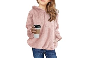 Imily Bela Kinder Mädchen Kapuzenpullover Fleece Hoodies Sherpa Pullover Teddy Sweatshirt Langarm Pulli mit Tasche
