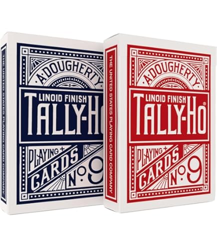 Buy 2 DECKS OF TALLY HO No 9 ORIGINAL FAN BACK PLAYING CARDS RED