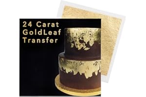SUGARFLAIR COLOURS Sugarflair Edible 24 Carat Gold Leaf Transfer Sheet for Cakes, Desserts, Chocolate & Decorations - Single 80mm x 80mm