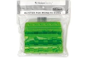 Holenburg - Blíster de plástico para monedas de 50 centavos - Capacidad 40 monedas - Modelo n. 8004/20 - Paquete de 20)