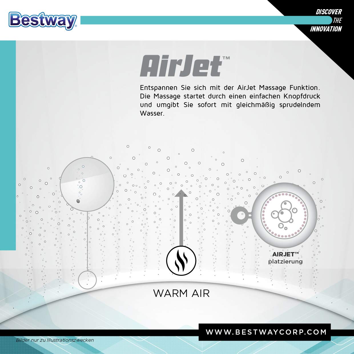 Bestway Lay-Z-Spa St. Moritz AirJet, Whirlpool rund aufblasbar mit Massagefunktion, 216x216x71 cm – Bild 8