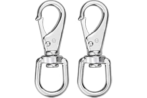 BuxiuGK 2 Piezas Ganchos Seguridad Giratorios,Mosquetones Pequeños Clips de Correa de acero inoxidable estable con 360°articulación giratoria para Collar de Perro,llaveros,Equipaje