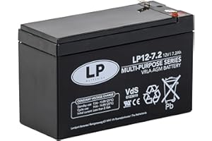 LANDPORT BATTERIES Landport - Batería AGM 12V 7,2Ah LP12-7,2 VDS - Batería Plomo-Ácido Libre de Mantenimiento, Alta Fiabilidad, Terminal T2/F2 - Batería Sistemas de Seguridad, UPS, Energía Respaldo (Caja 5 Unidades)