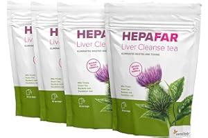 Hepafar Liver Cleanse - Tisana depurativa a base di erbe con cardo mariano, tè verde, radice di bardana e dente di leone. Un prodotto Sensilab, 80 bustine