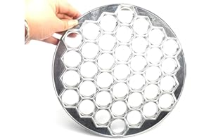 MATEDEPRESO Russian Ravioli Maker 37 Holes Dumpling Maker Mold, Kitchen Pelmeni Metal Mold Aluminum Alloy Dumpling Maker Machine Pie Ravioli Mould (silver)