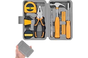 WANDGU Cassetta Attrezzi 24 Pezzi 57×24.5×27.5 cm – Set di Utensili Portatili in Acciaio al Carbonio per Casa, Auto e Bicicletta – Kit Riparazione con Martello e Chiavi, Ideale per Fai da Te