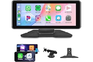 Rimoody Bezprzewodowe radio samochodowe Apple Carplay i Android, ekran dotykowy IPS 6,86 cala, przenośne radio samochodowe z nadajnikiem Bluetooth/FM / Apple Airplay/Android Mirror