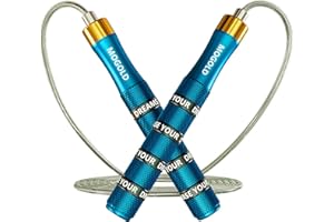 MOGOLD 𝐒𝐩𝐞𝐞𝐝 𝐉𝐮𝐦𝐩 𝐑𝐨𝐩𝐞 𝐟𝐨𝐫 𝐅𝐢𝐭𝐧𝐞𝐬𝐬 - Skipping Rope for Women Men Exercise with Adjustable Length Jumping Rope and Alloy & Silicone Handles Suitable for Workout Boxing Home Gym